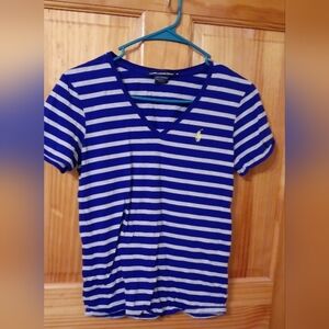 Ralph Lauren Tee with stripes and logo on front tee